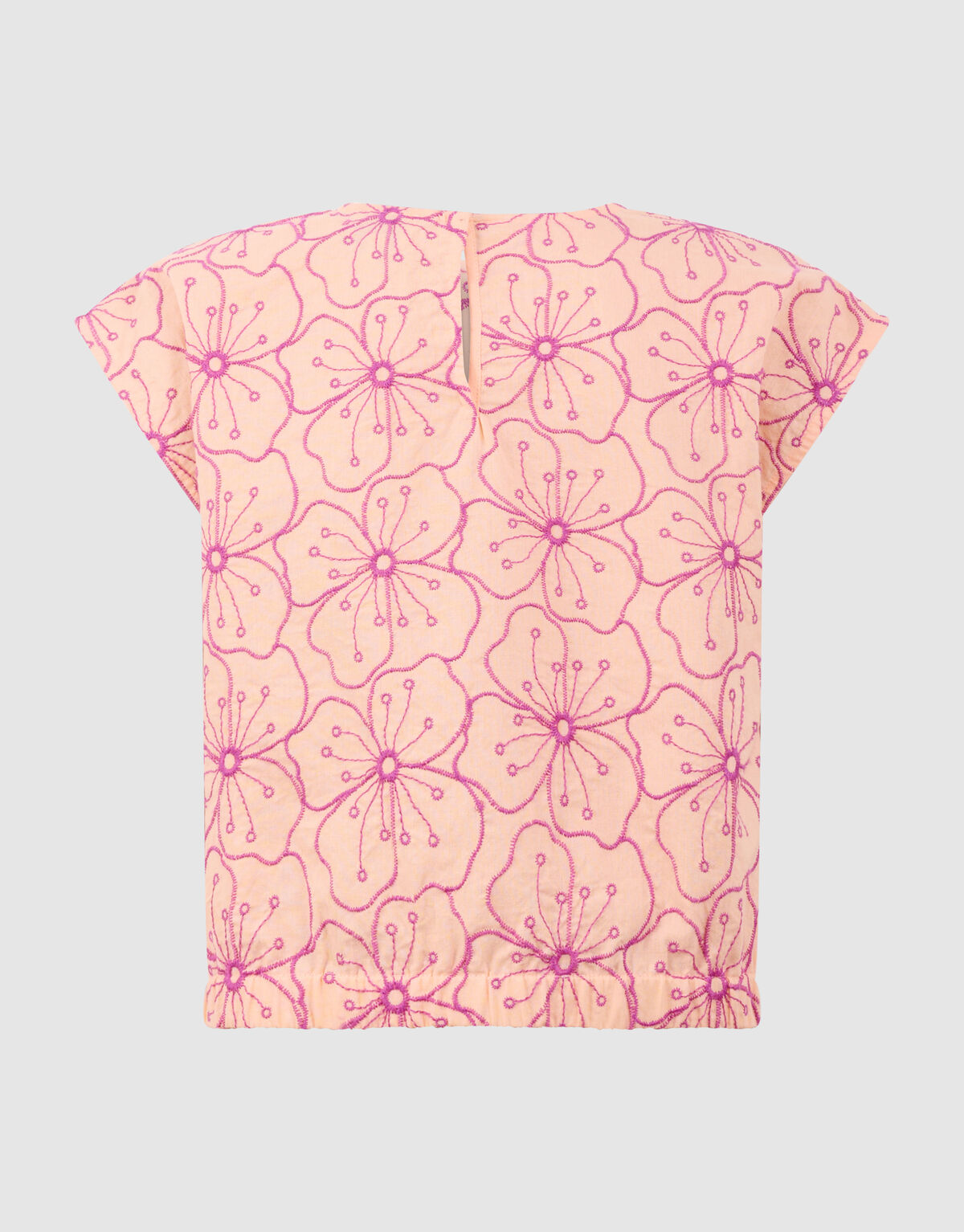 Flower Embroidery Blouse Lichtoranje