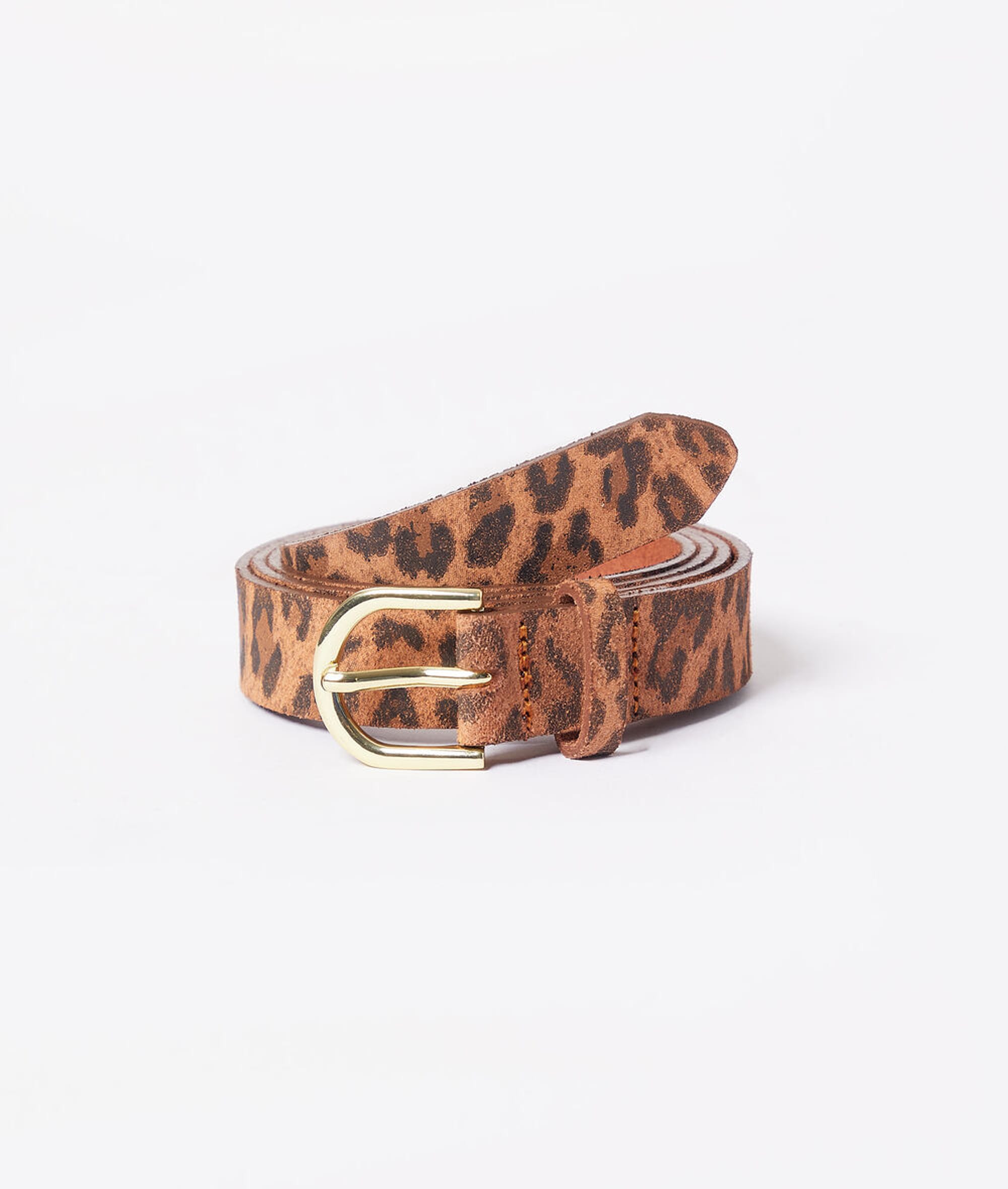 Ceinture en cuir, imprimé léopard