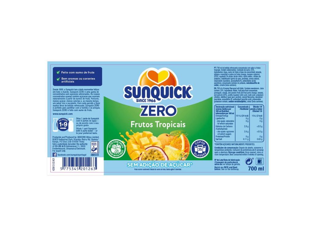 CONCENTRADO SUNQUICK FRUTAS TROPICAIS ZERO 0.70L
