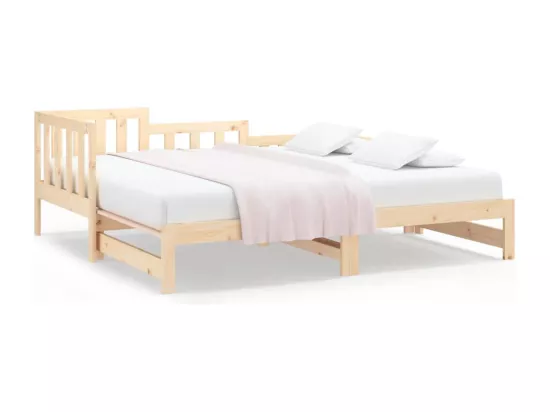 Lit coulissant sans matelas 2x(80x200) cm Bois de pin massif