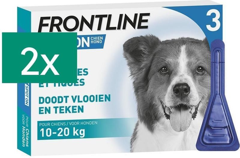 Frontline Spot-on Hond M 10-20kg Pipet 2x3 stuks