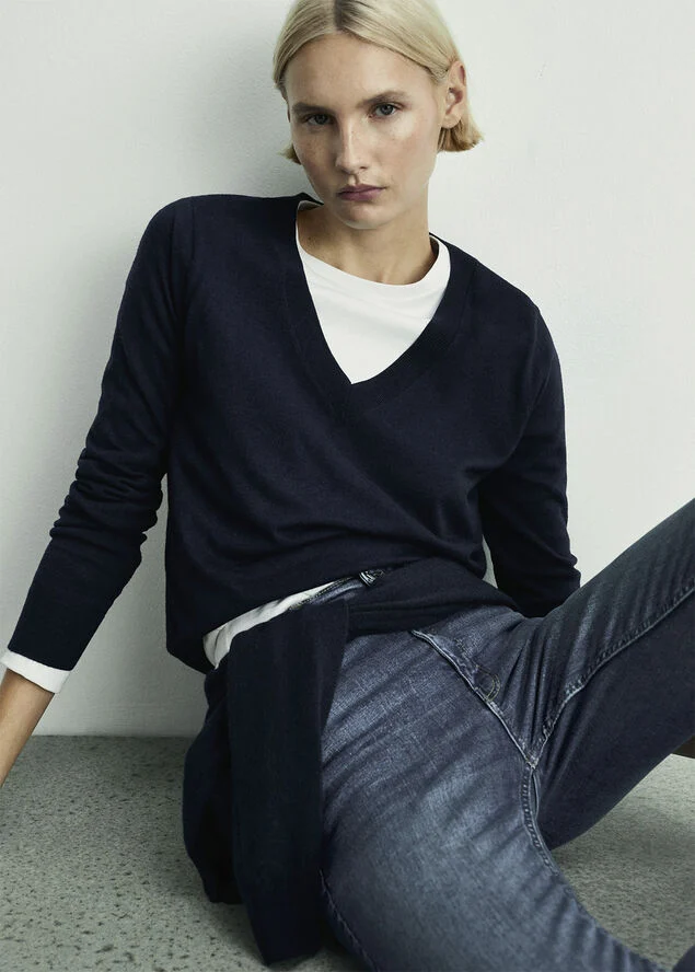 MANGO High-rise skinny jeans Open blue