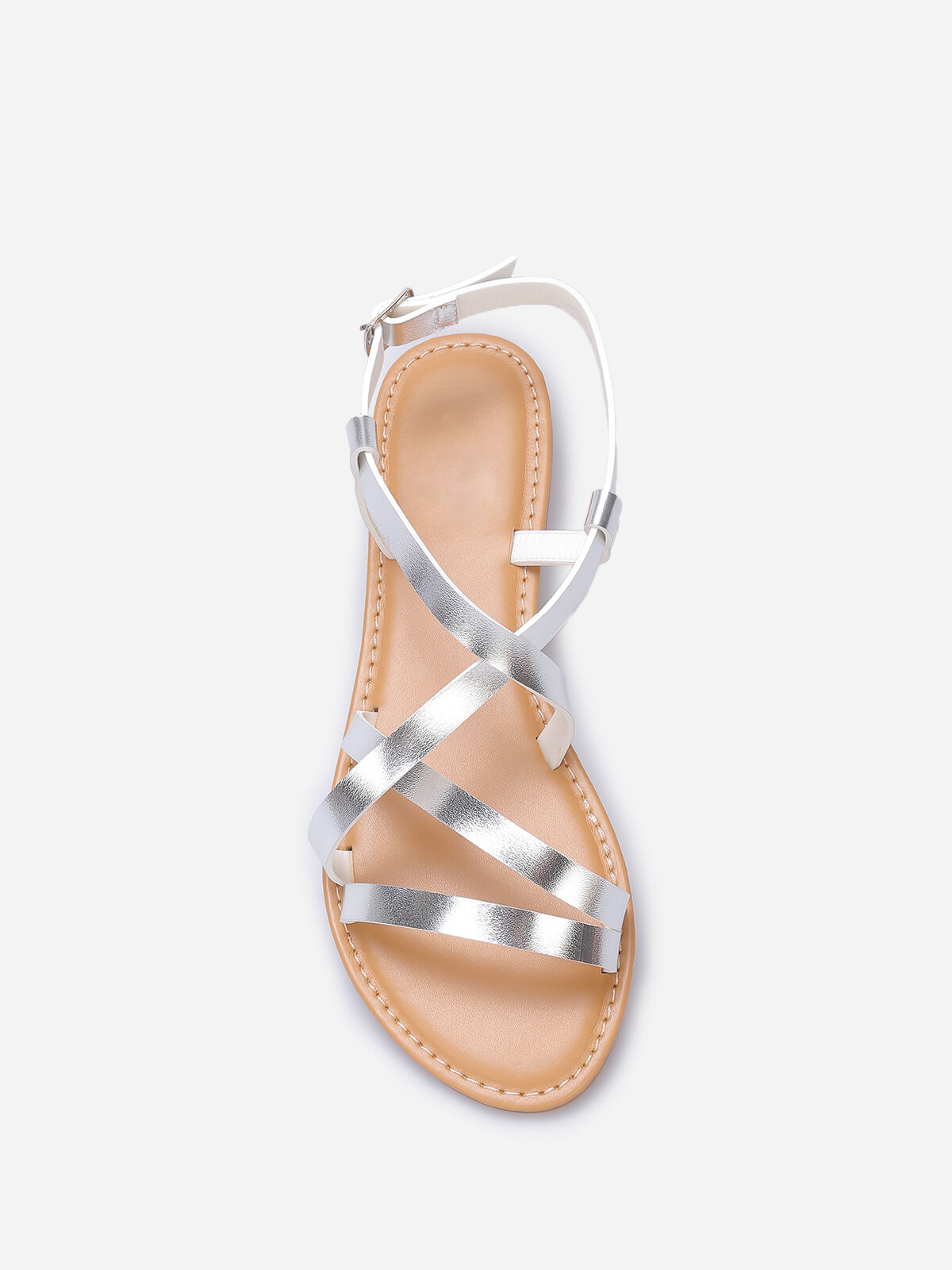 Nu-pieds à multiples brides- Argenté