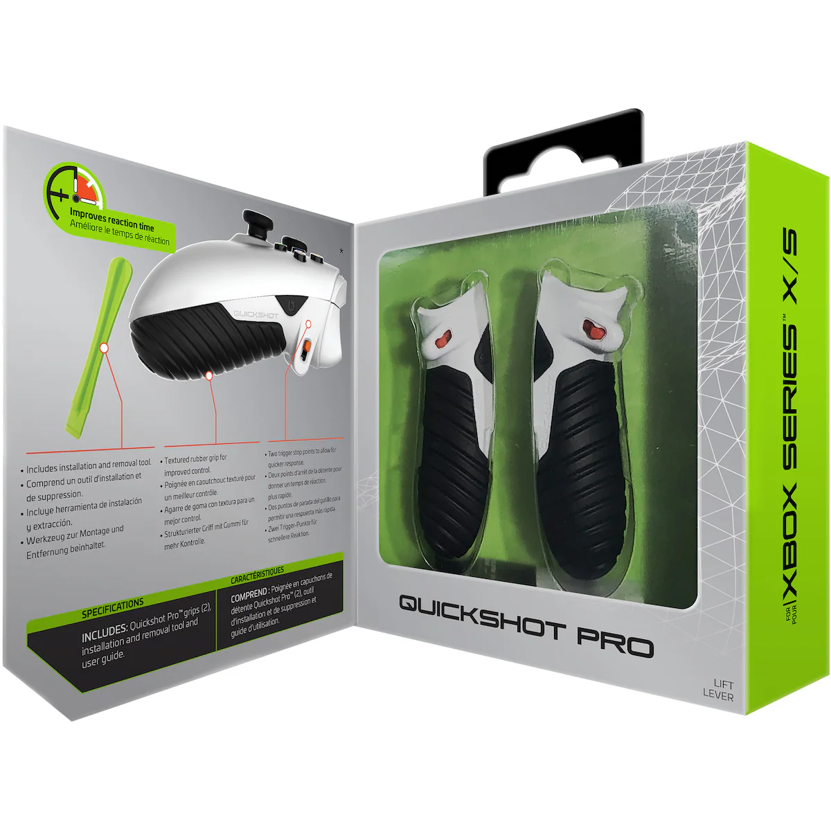 Bionik Quickshot Pro Xbox Series X/S kontrollergrep (sort/hvit)