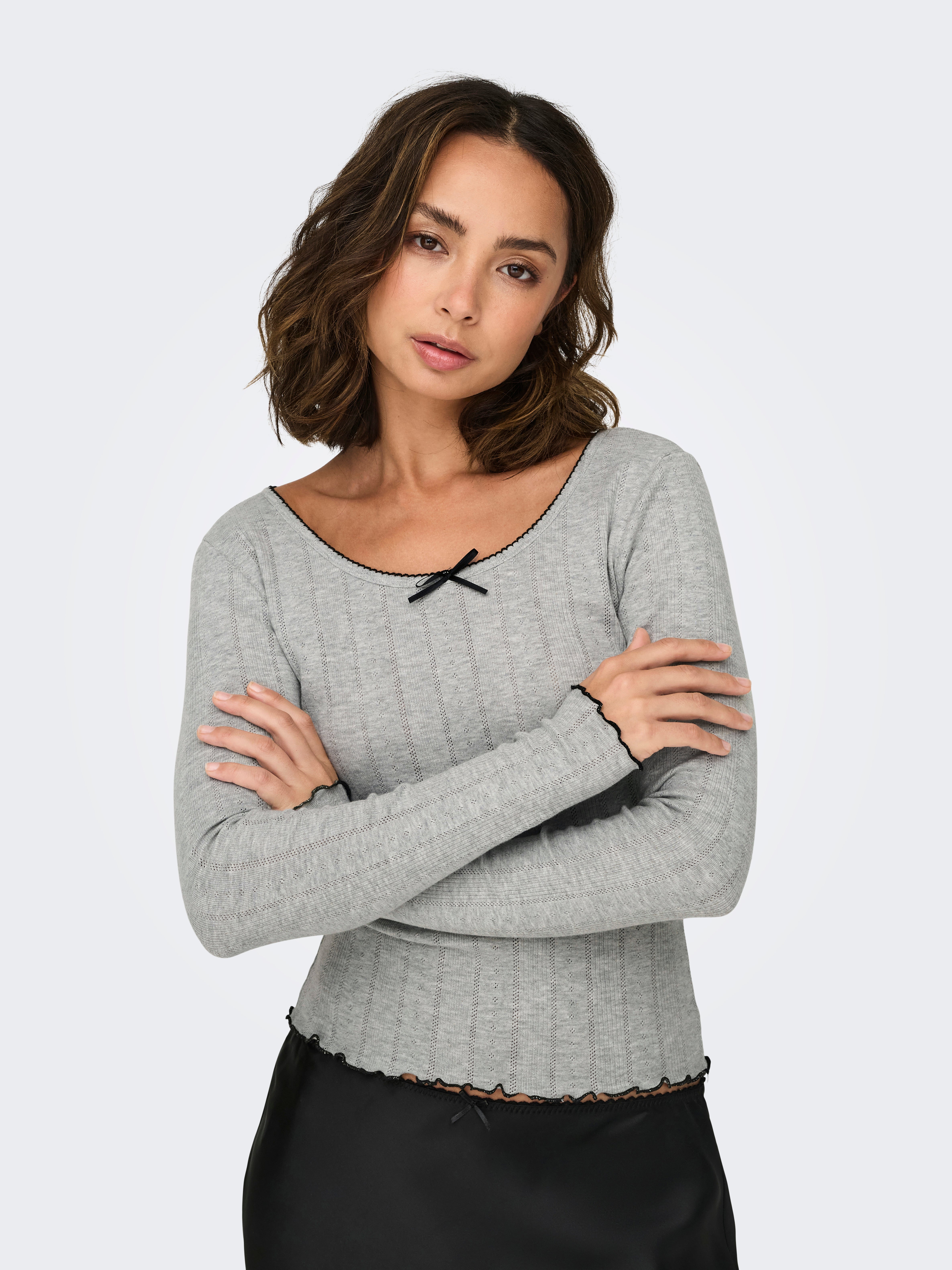 ONLTENNA Top Light Grey Melange