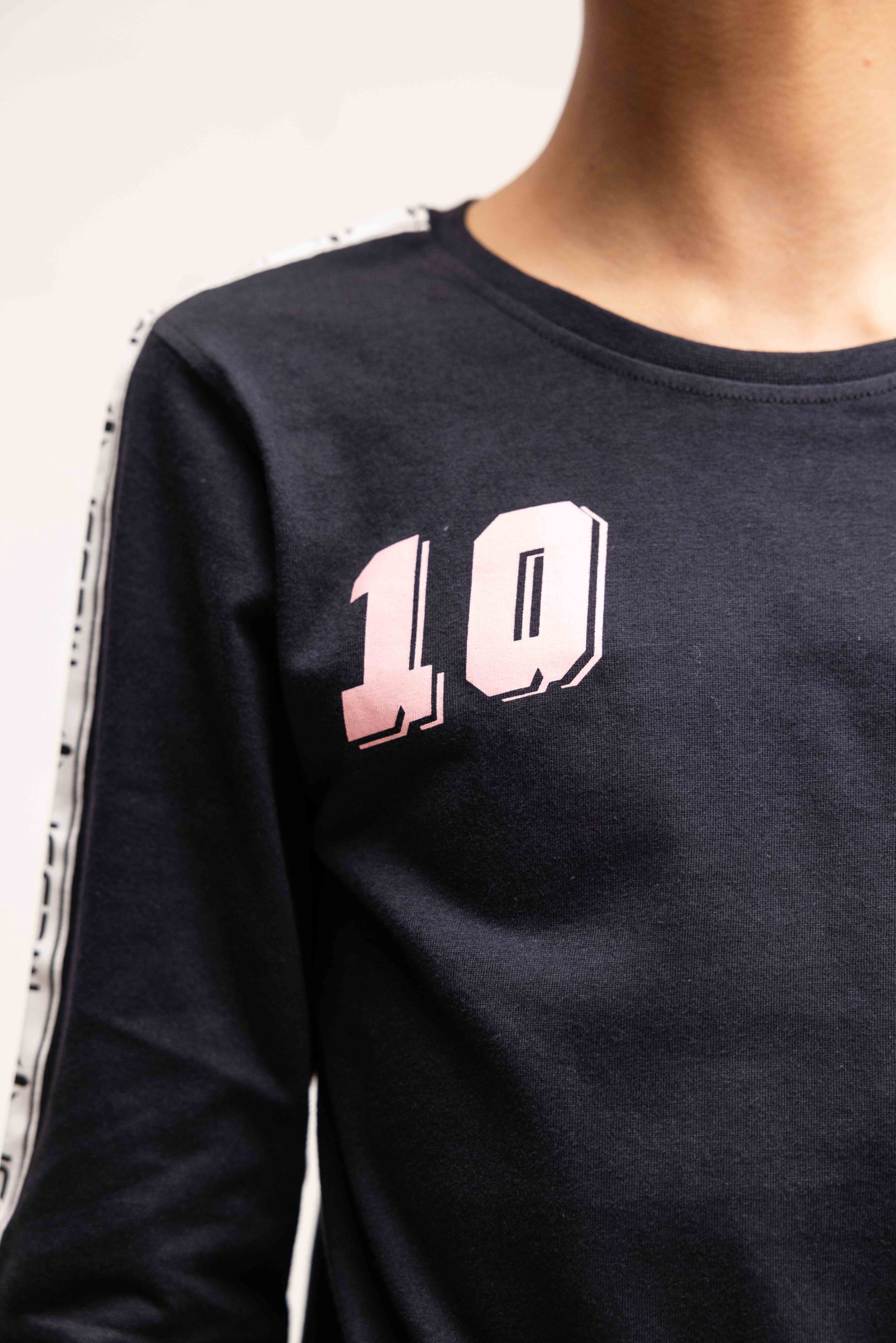 Vingino x Messi Nerol T-Shirt Lange Mouw Kids Zwart/Roze