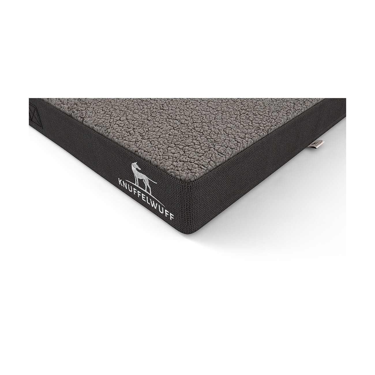 Knuffelwuff orthopädische Hundematte Ellenie aus Teddymaterial und Velours grau L