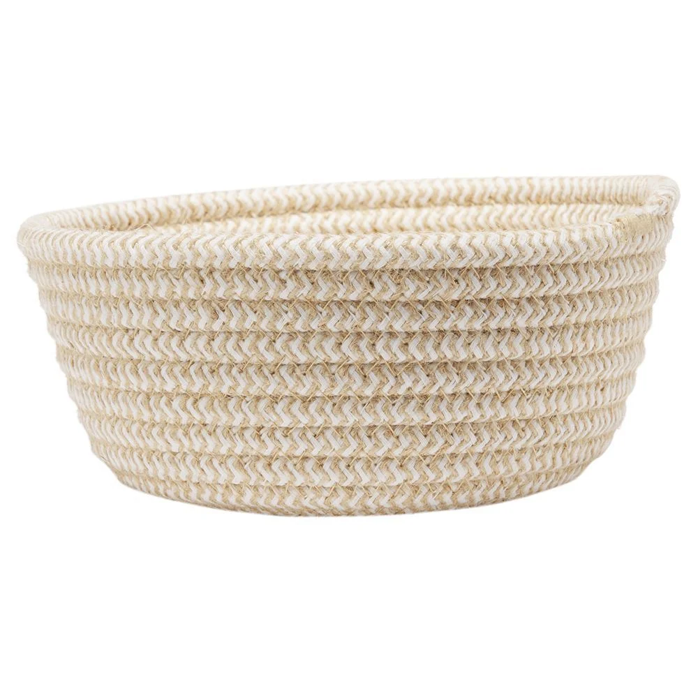 Panière ronde en coton tressé Ø18 cm