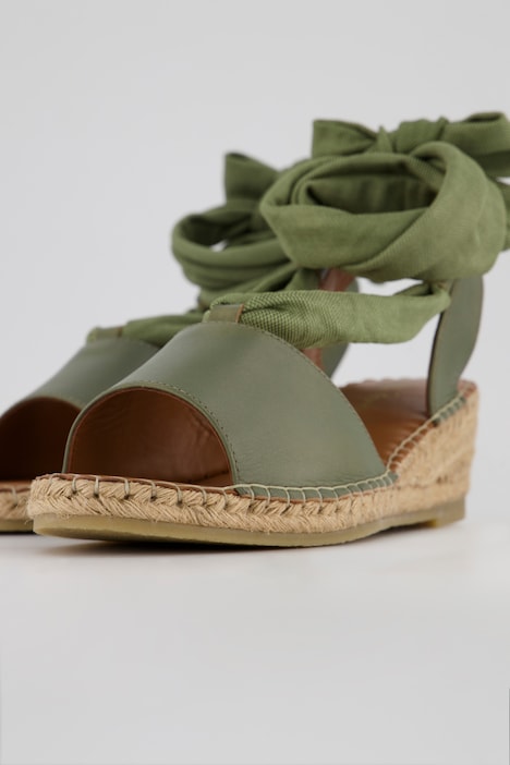 Leder-Espadrilles, Bast-Sohle, Weite-H