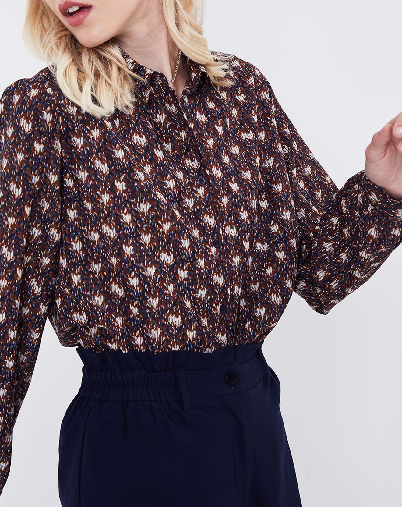 See u Soon Chemise Rhubarbe imprimée coffee