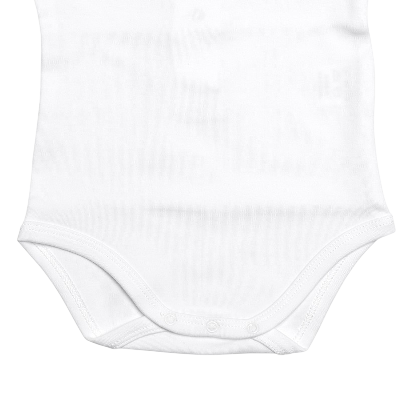 Langarmbody weiss mit Stickerei-Kragen rosa, grau, weiss