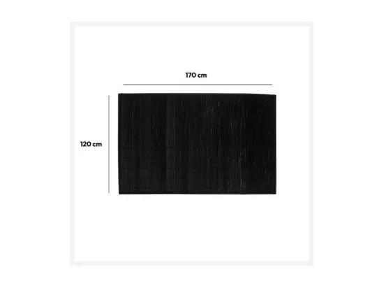 Tapis de Bain Lattes en Bambou Noir 120 x 170 cm