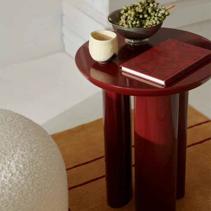 &Tradition - Tung Table JA3, Ø 38 x 48 cm, burgundy red