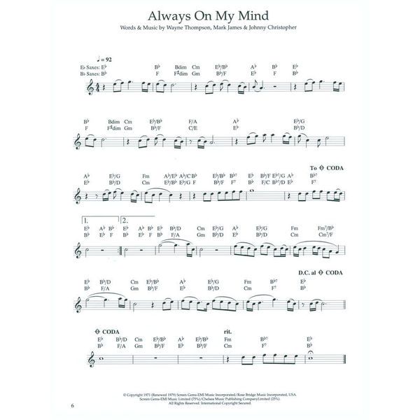 Music Sales 100 More Pop Solos for Sax