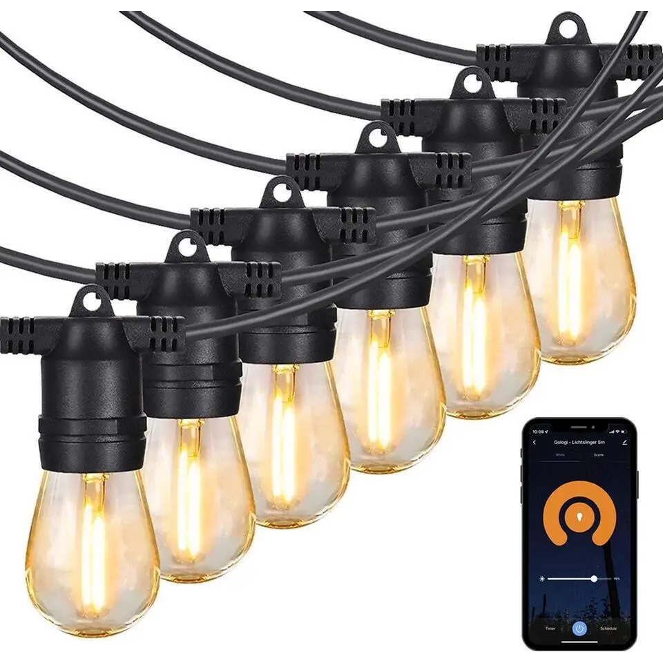 Gologi lichtsnoer buiten en binnen - Lichtslinger 10M - Tuinverlichting LED