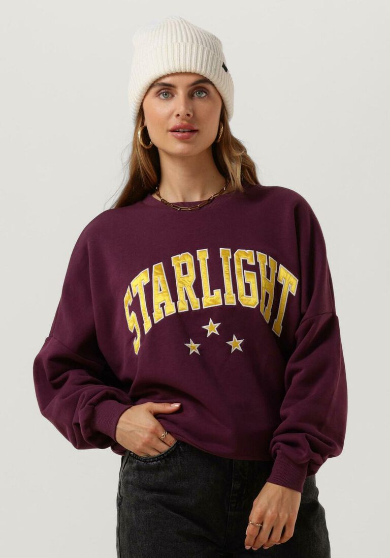 COLOURFUL REBEL bordeaux colourful rebel trui starlight patch dropped shoulder sweat