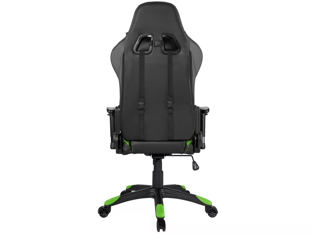 Paracon Rogue Fauteuil de gamer avec oreiller cervical et soutien lombaire, vert.