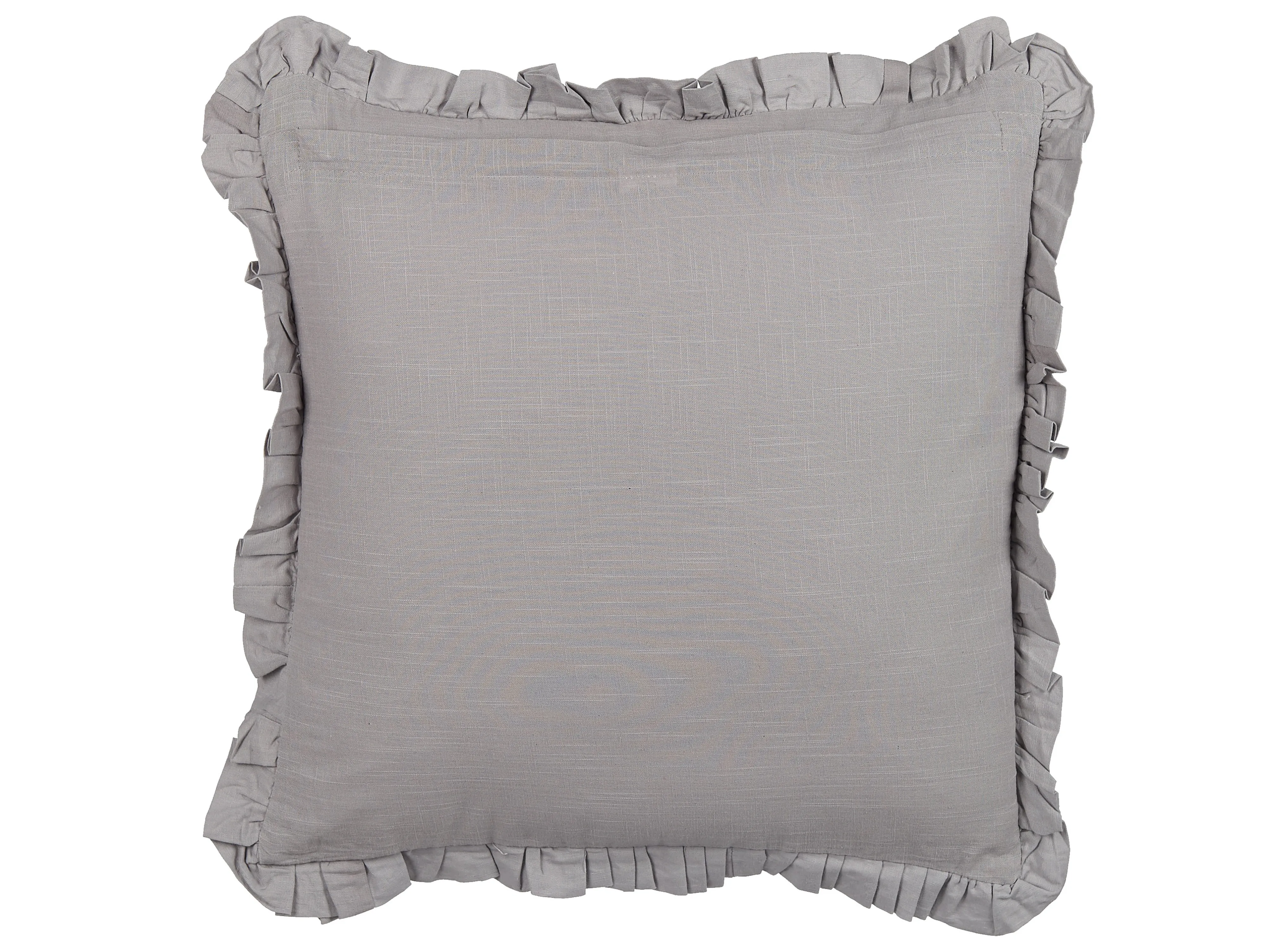 Set van 2 sierkussens GLABRA Linnen 45 x 45 cm Grijs effen
