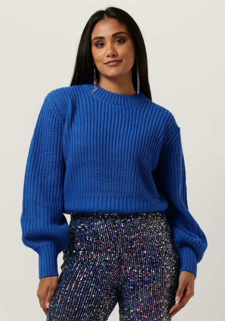 COLOURFUL REBEL blauwe colourful rebel trui yitty knitted sweater