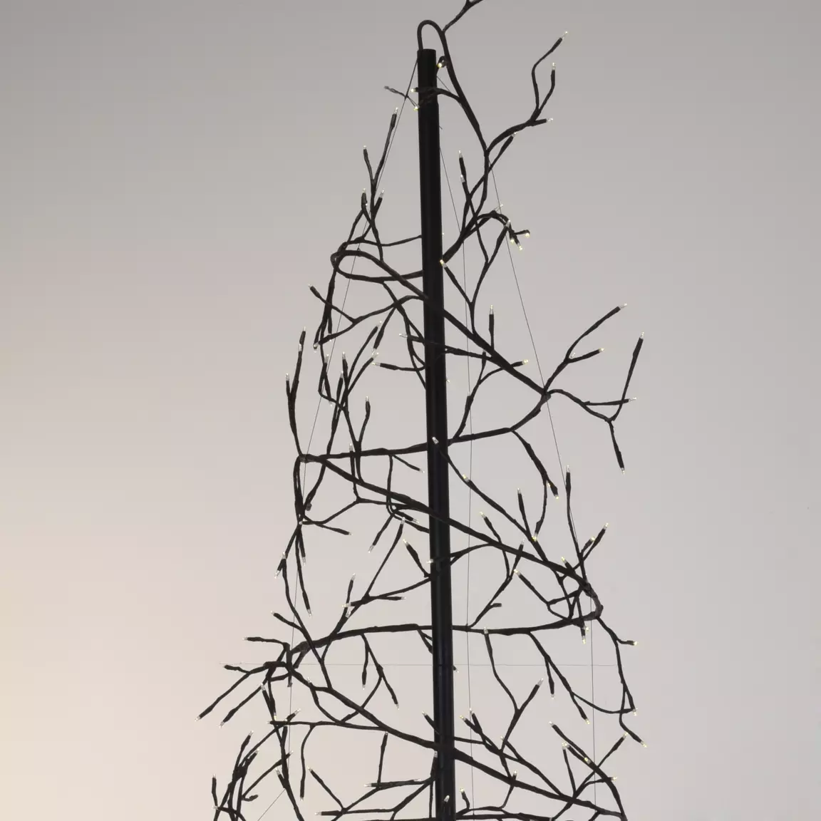 Sapin hélice lumineux 360 LED (H150 cm) Spiralis Noir Blanc chaud