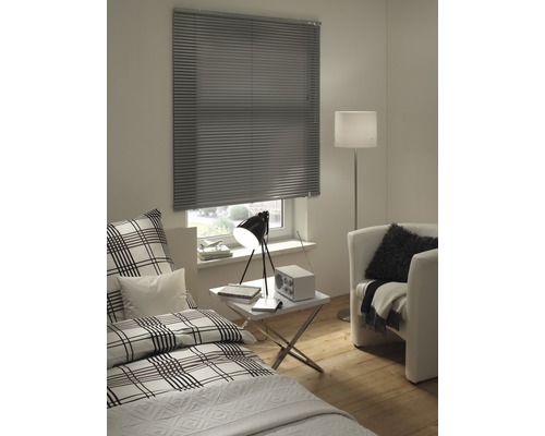 Soluna DIM-OUT aluminium jaloezie 40 x 170 cm grijs, met 20% meer lamellen voor betere verduistering