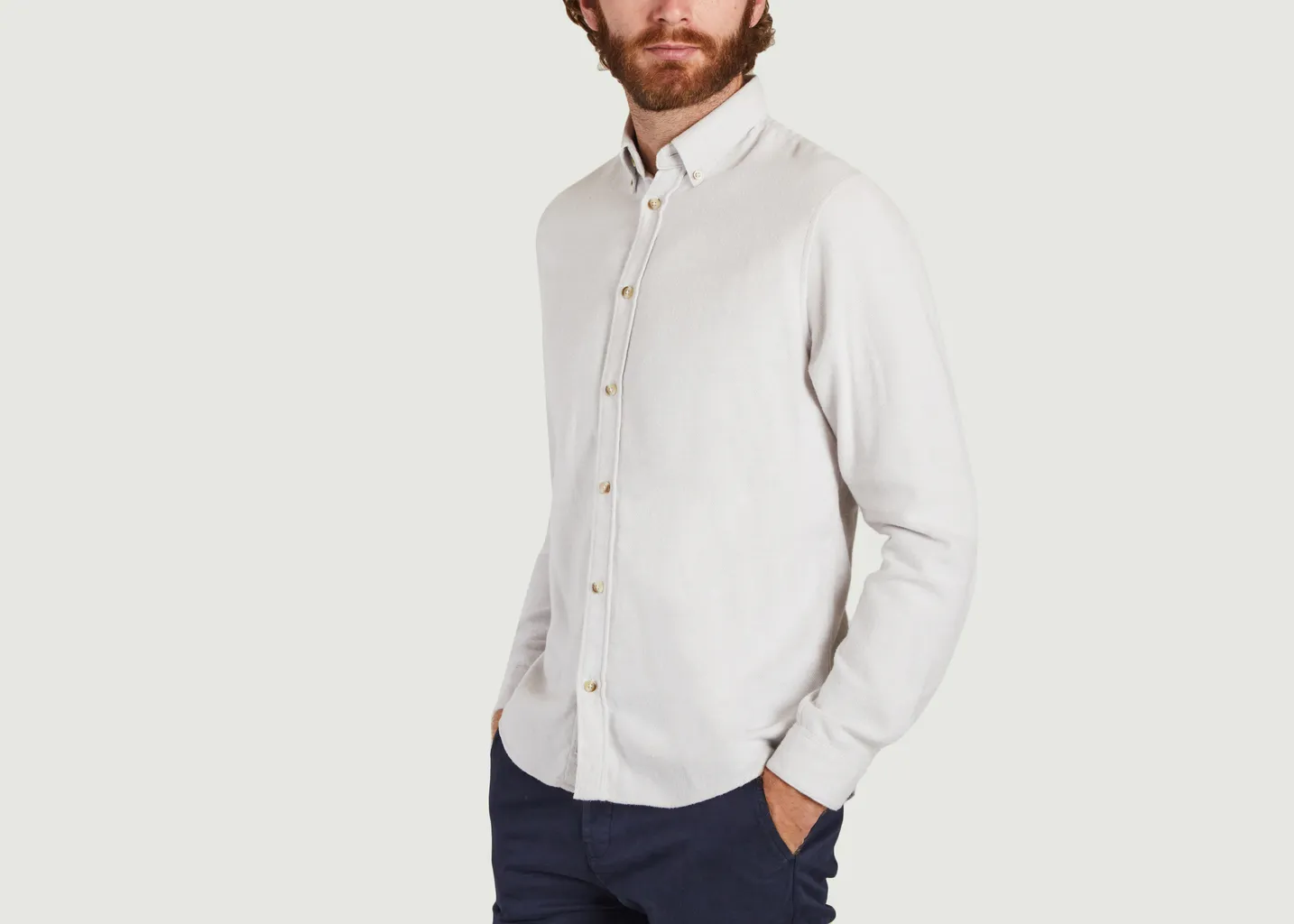 Chemise Boutonnée Grise Claire Cuisse de Grenouille