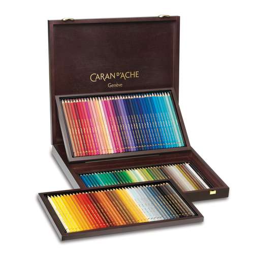 CARAN D'ACHE® PABLO® wasserfeste Künstlerfarbstifte-Set im 120er-Holzkoffer