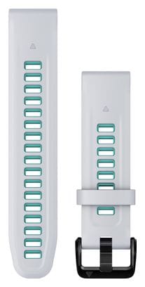 Bracelet de Montre Garmin QuickFit 20 mm Silicone Blanc Whitestone Bleu Aqua