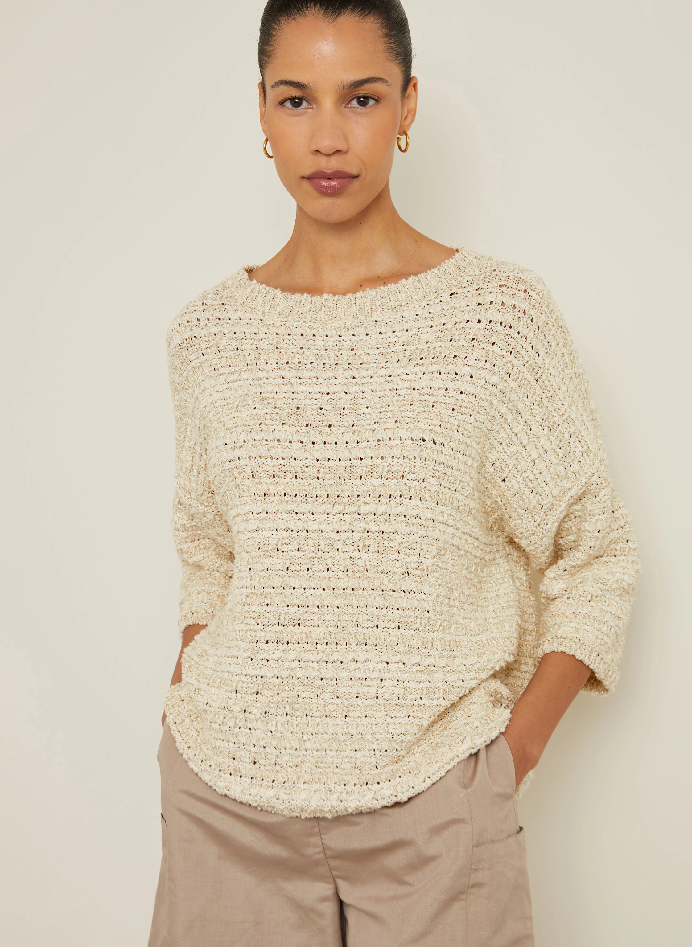 Max Mara Pullover ARDA mit Glitzergarn und 3/4-Arm