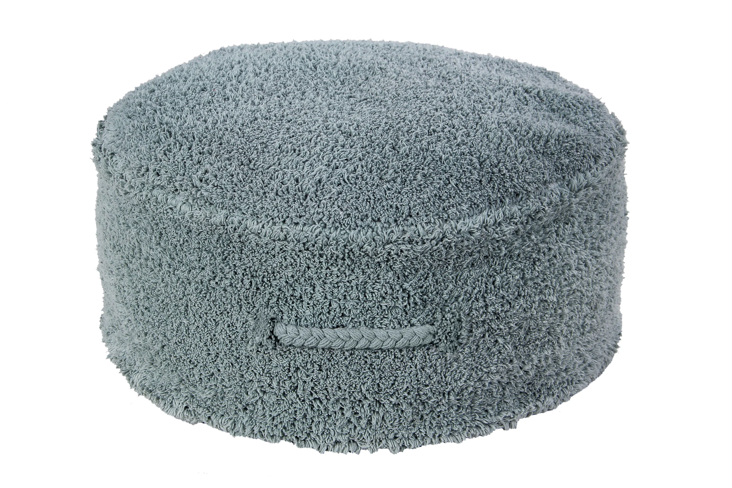 CHILL - Pouf rond couvert en coton | Bleu