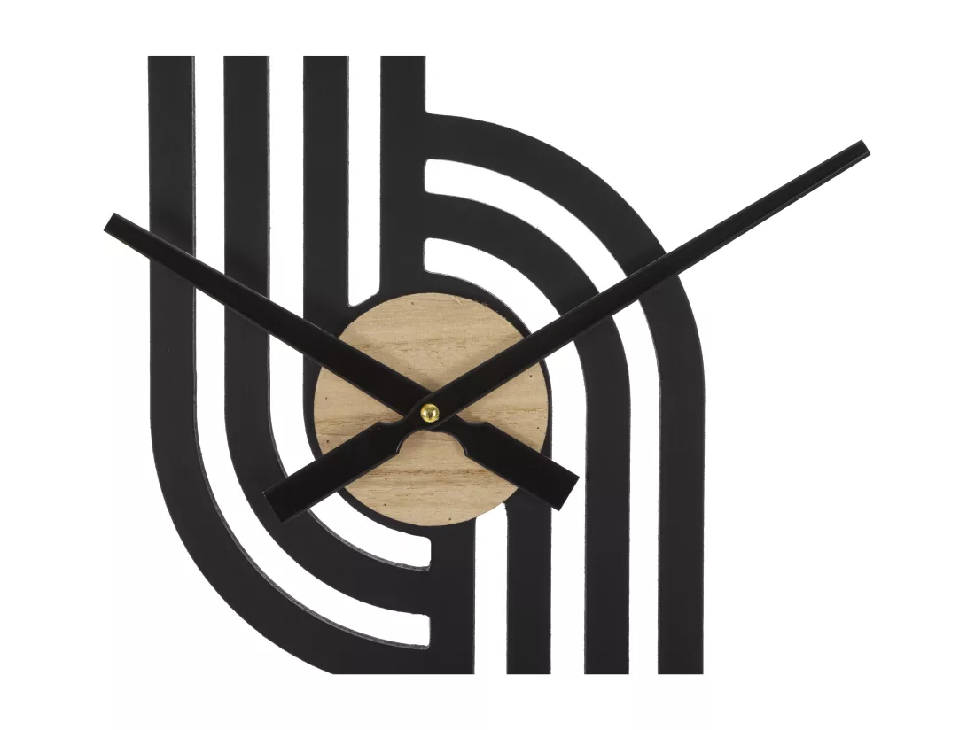 Horloge murale ronde en métal et bois marron Ø cm 60x2,5