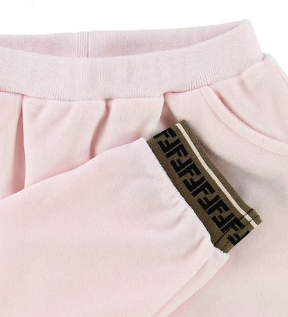Fendi Velourshosen - Pink m. Logo