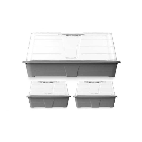 drivhus sett Ibergarden FYT3081032 Grå Gjennomsiktig Plast (8 enheter)