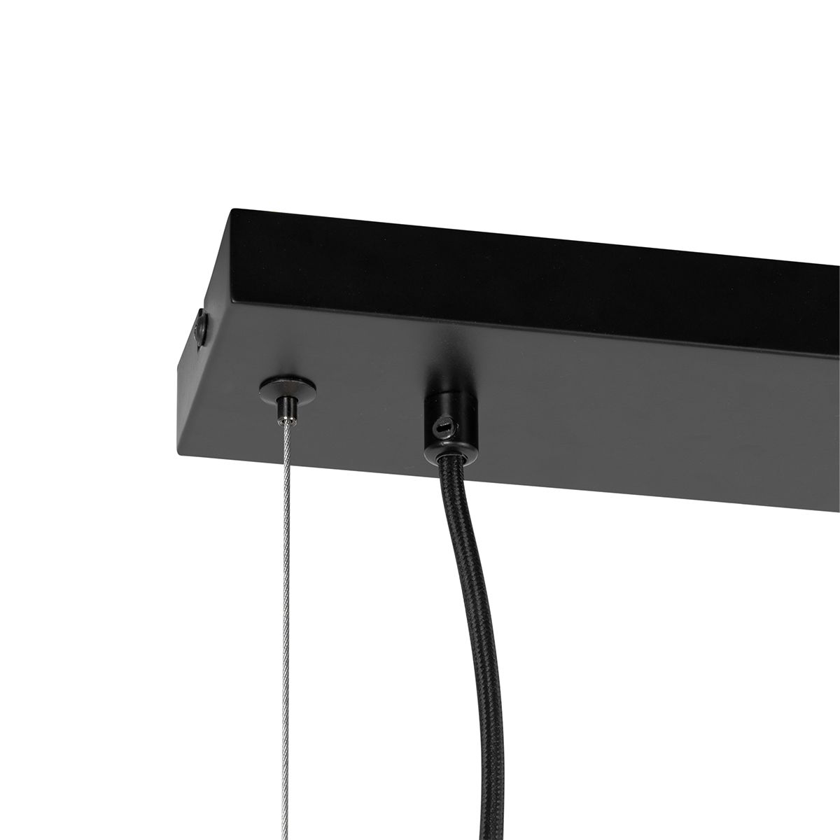 Hanglamp zwart met opaal glas 8-lichts langwerpig - Uvas