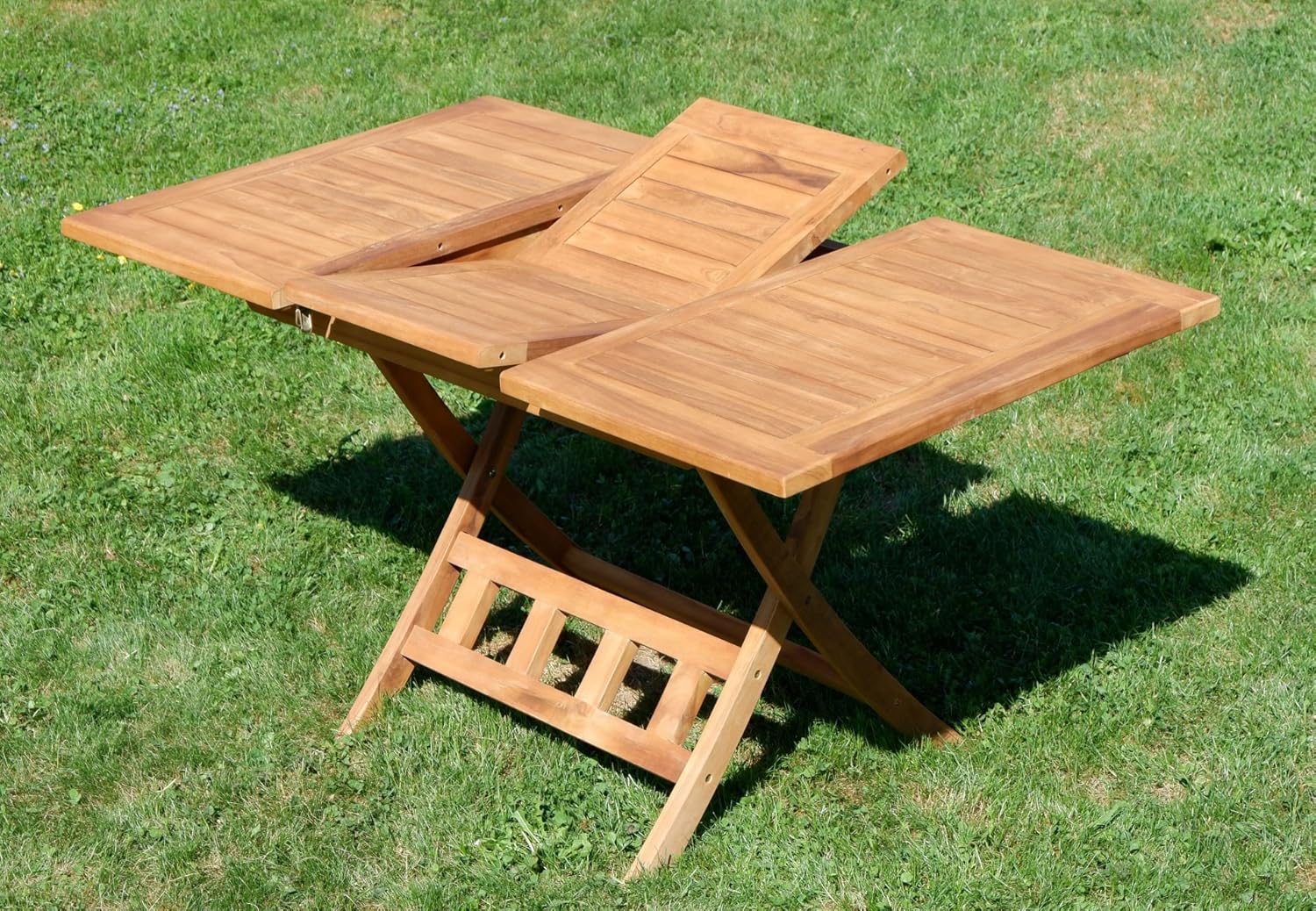 ASS ECHT Teak Holz Teaktisch Klapptisch Holztisch Gartentisch Garten Tisch in verschiedenen Größen zum Klappen von Größe:100-140x80cm