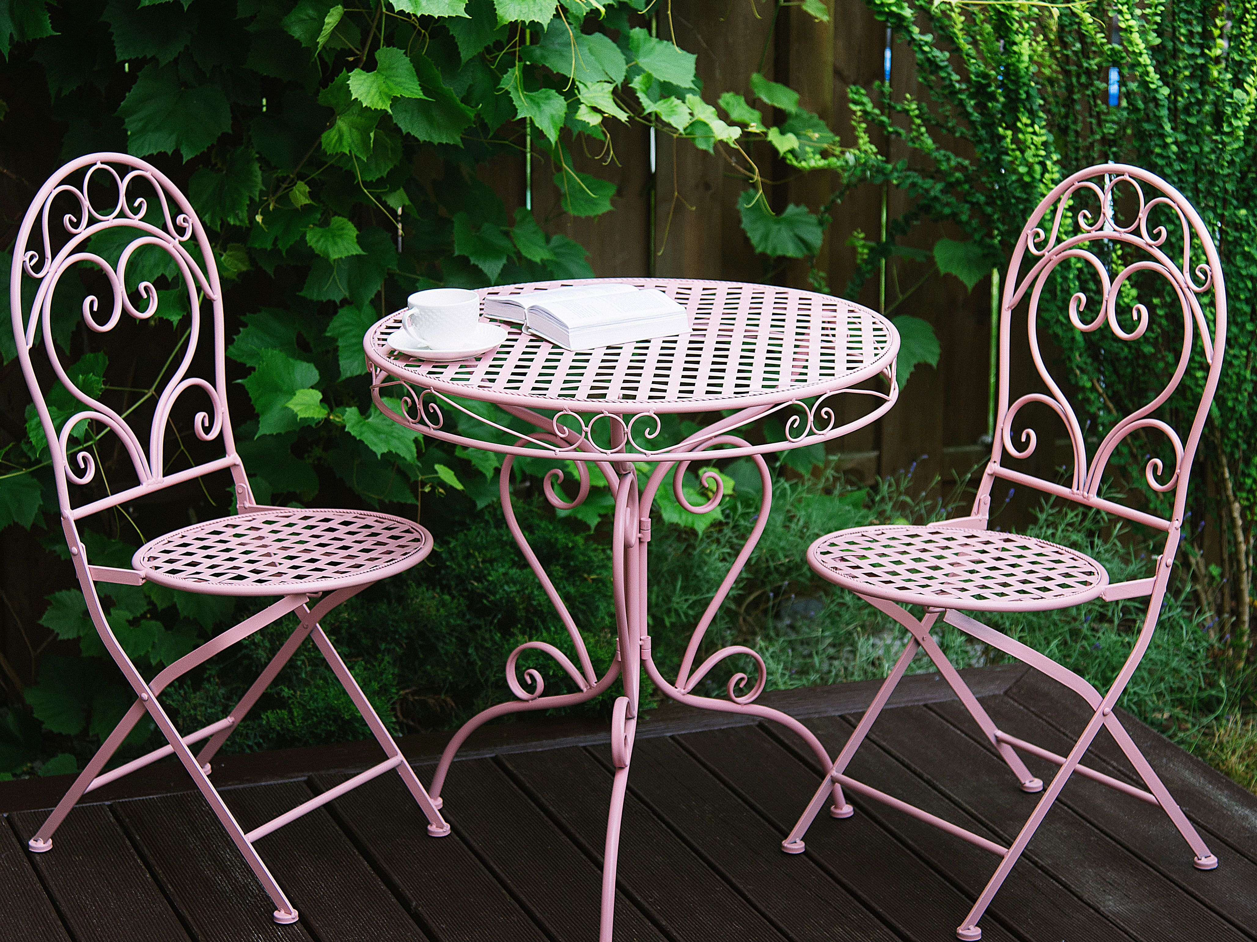 Bistroset inklapbaar ALBINIA Metaal Roze