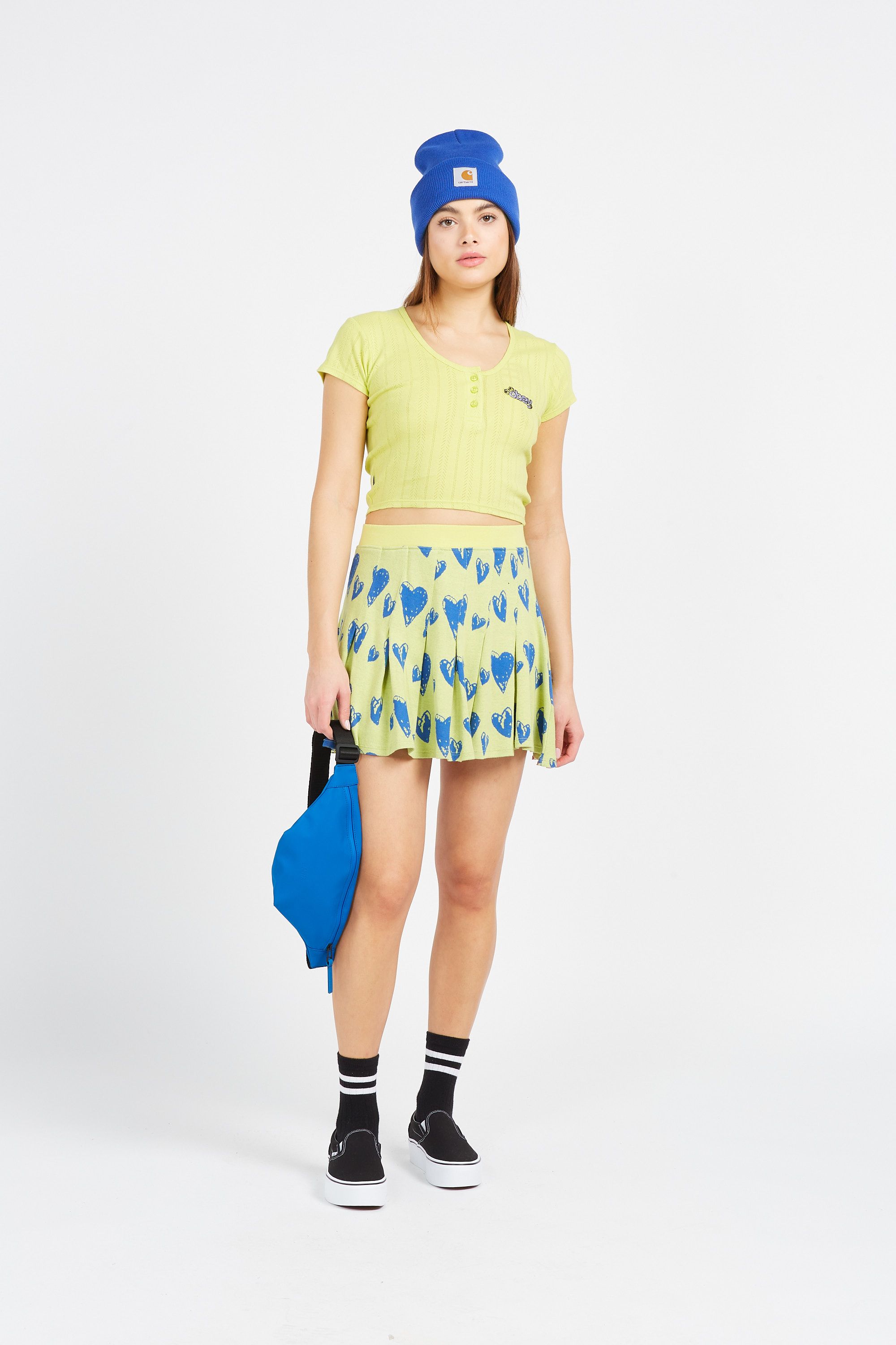 OBEY jupe CARLY PLEATED Vert