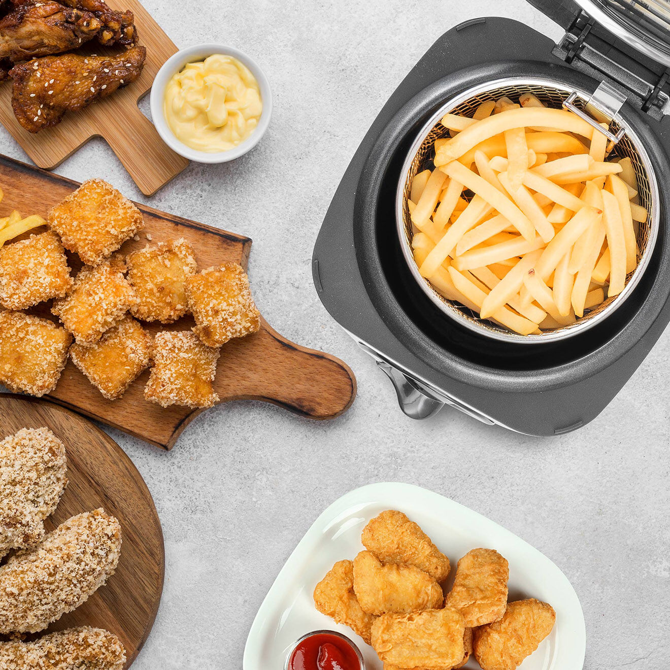 Kitchencook Friteuse électrique avec service à fondue grise - 1 L
