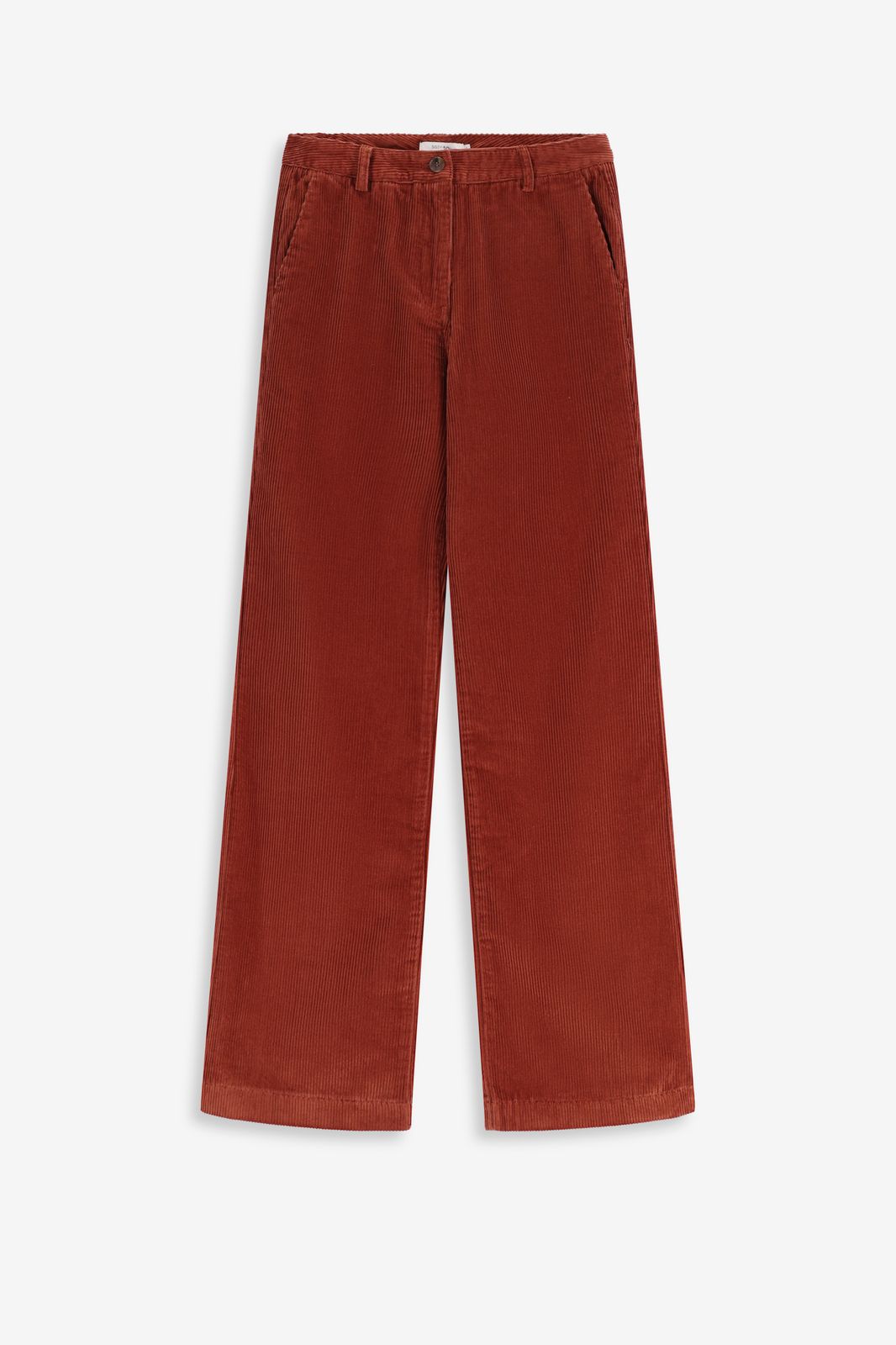 Donkerbruine wide leg corduroy broek