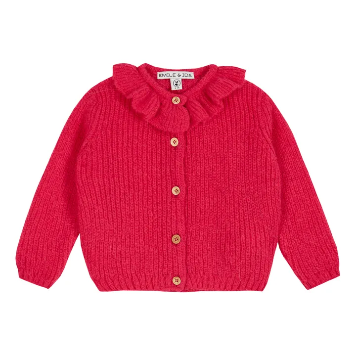 Emile et Ida Cardigan Col Volants | Rose fuschia