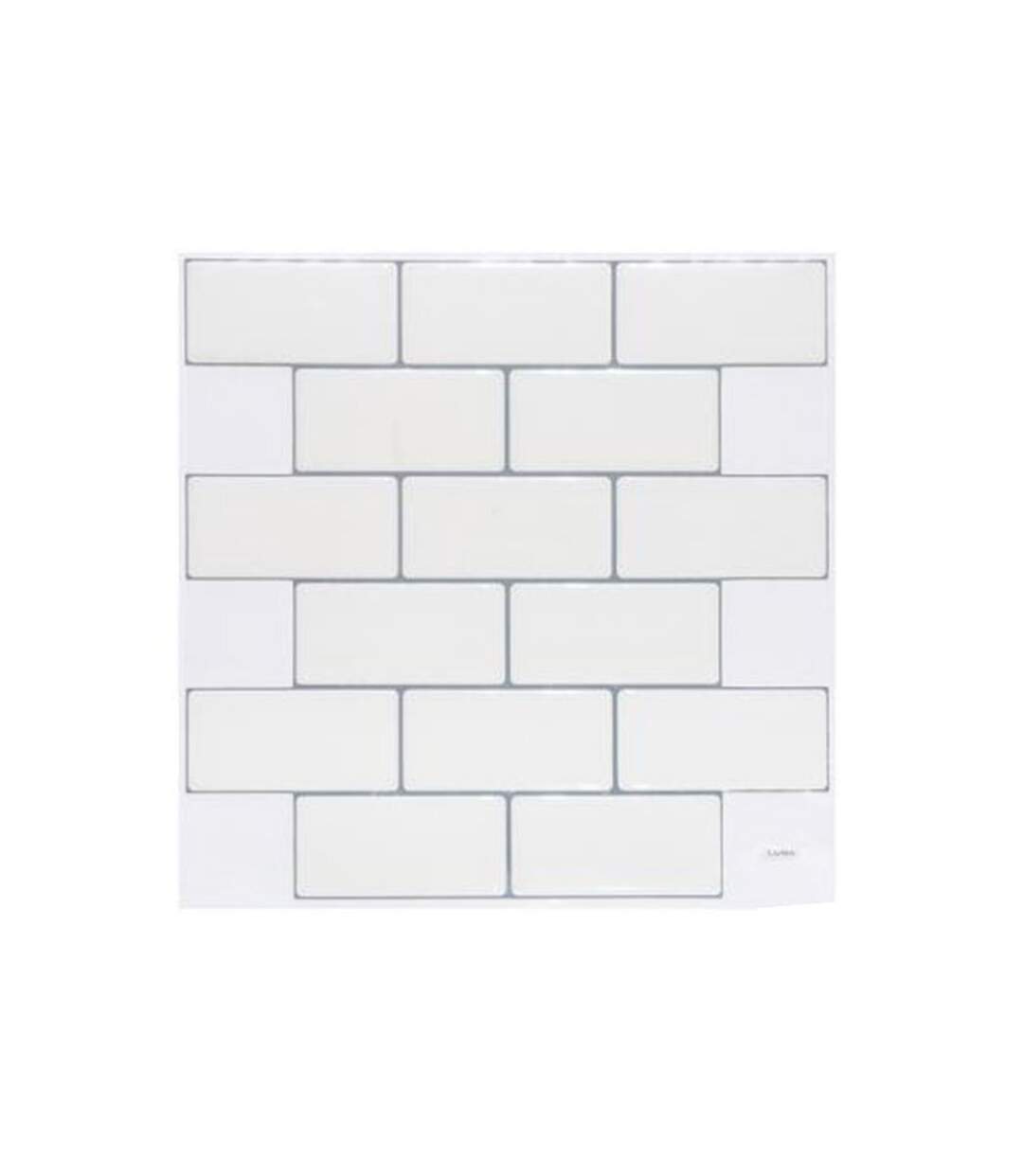 Lot de 2 Stickers Carrelage Brique 25x25cm Blanc