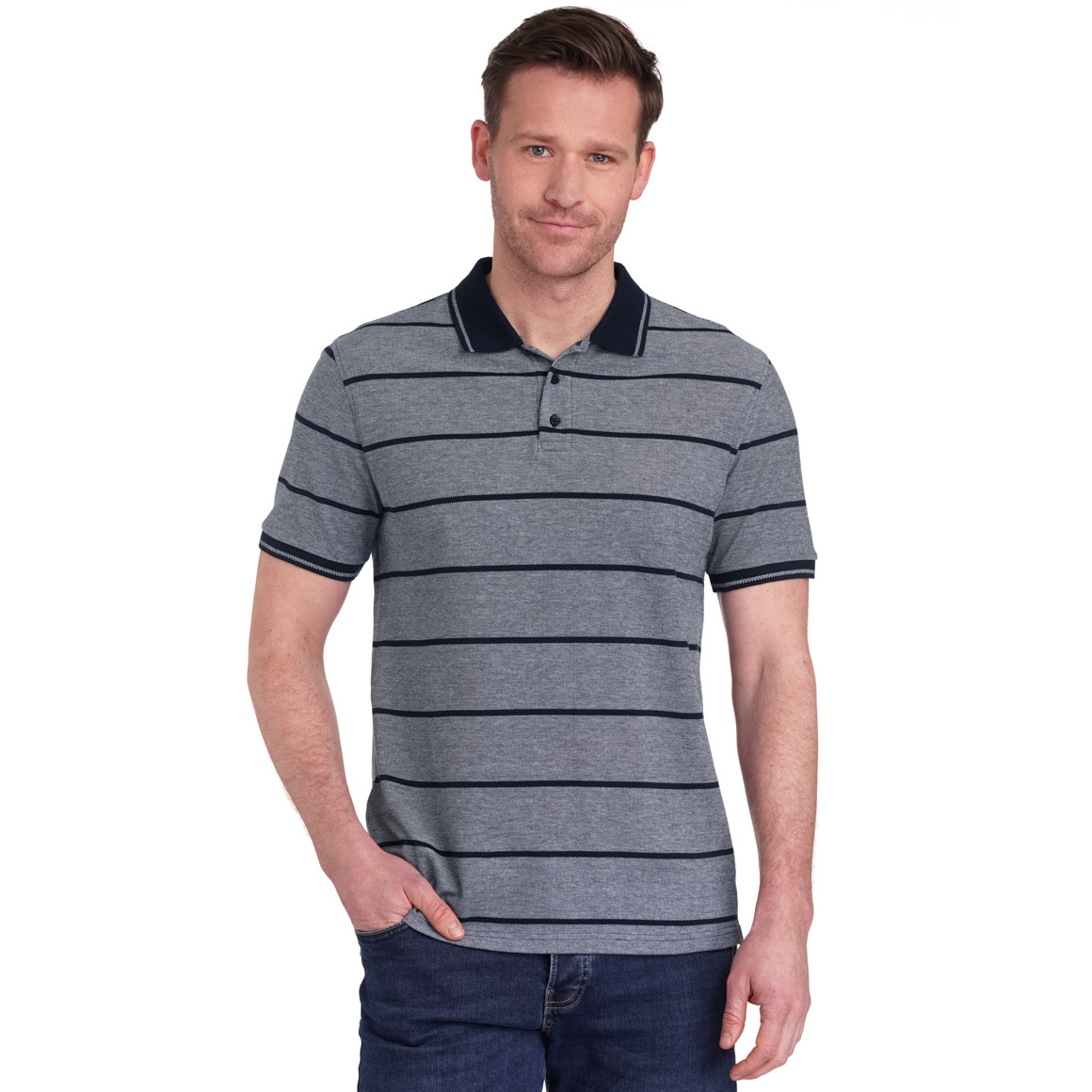 VanVaan Herren Poloshirt mit Streifen dunkelblau