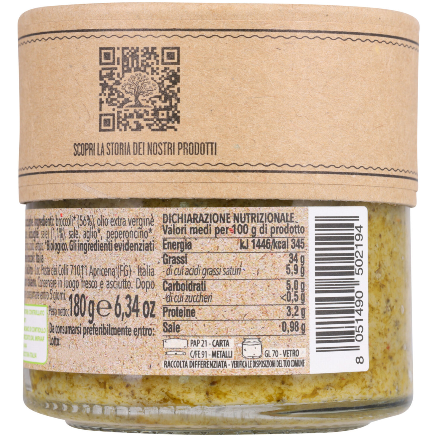Bio Orto Pesto Broccoli Sardellen