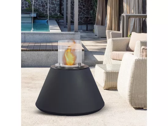 Brasero de jardin cheminée au bioéthanol pour intérieur et extérieur STROMBOLI Anthracite d.60 x h56