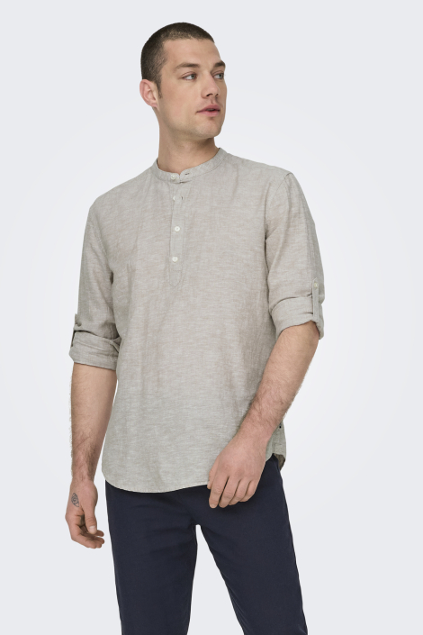 Only & Sons beige heren overhemd
