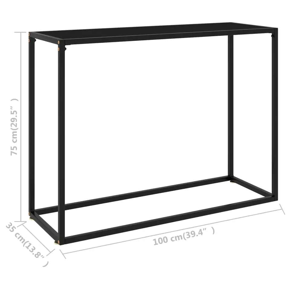 vidaXL - Wandtafel - Zwart - Glas - 100 x 35 x 75 cm