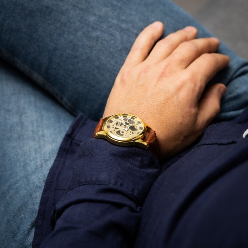 Montre Homme CHTIME bracelet Cuir Marron