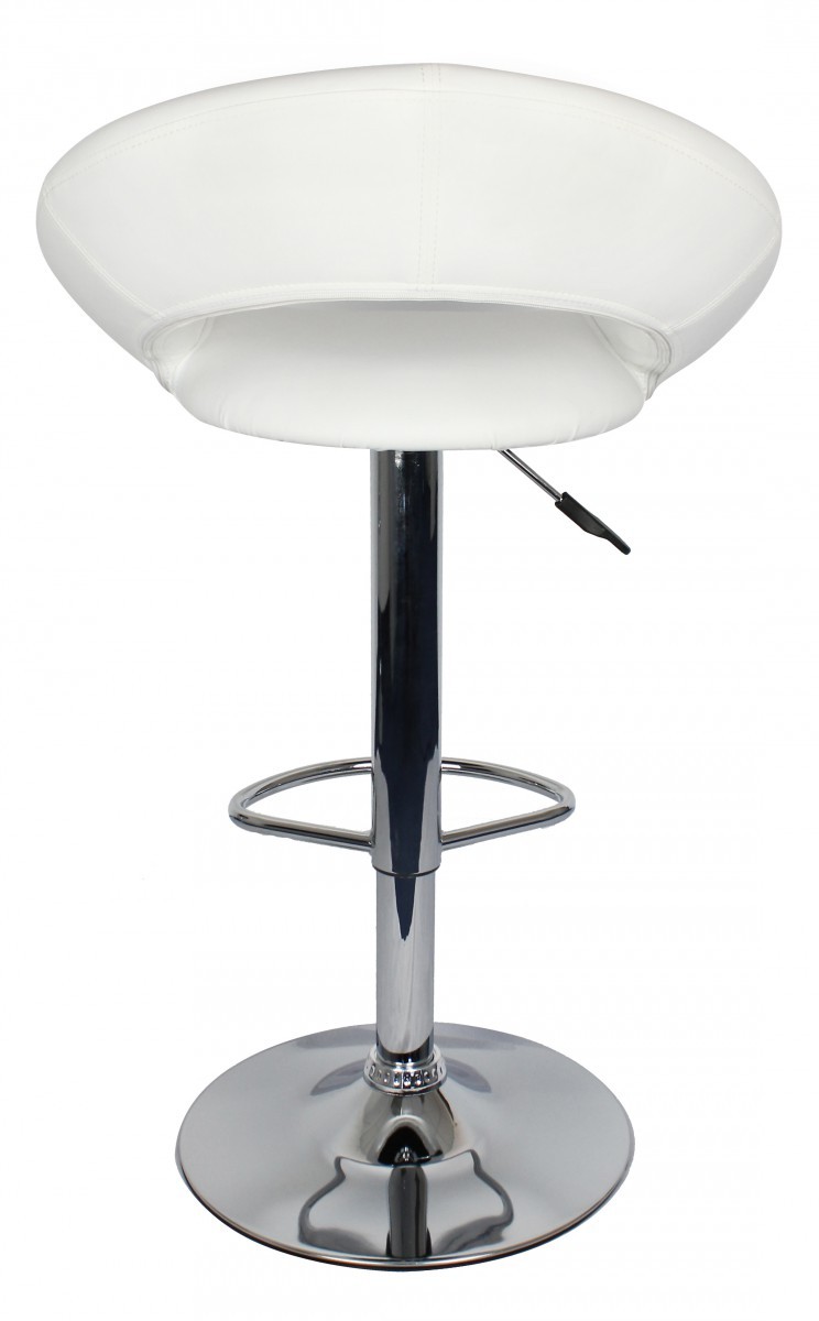Barhocker KRETA - weiß - Lederoptik