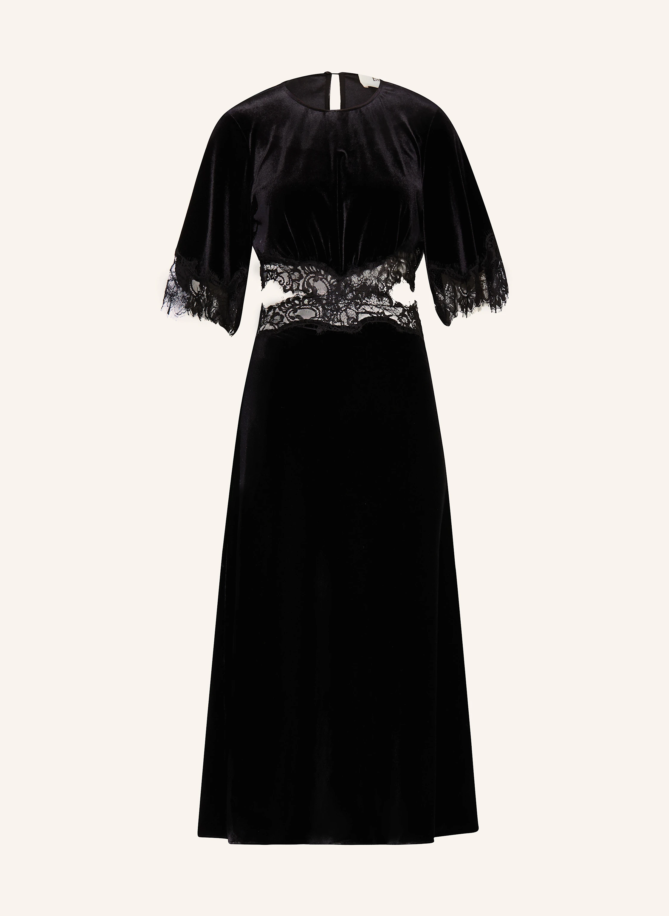 ba&sh Samtkleid VELAE mit Cut-outs und Spitze