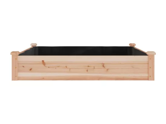 Jardinière bac lit surélevé bois marron 120 x 120 x 25 cm 02_0039831